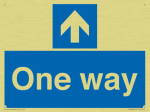 One way with up directional arrow